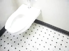 Playing in the public bathroom