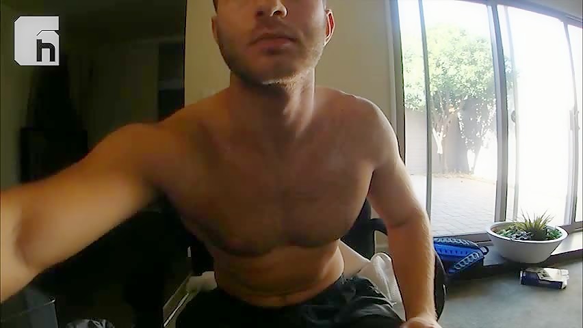 Muscle guy cum