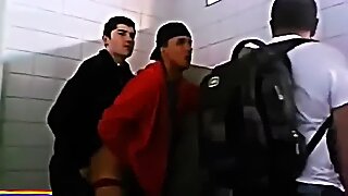 2 guys fucking in public bathroom