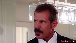 Wife and husband spit roast housekeeper