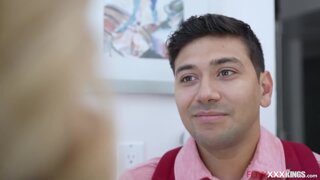 Stepmom teaching her stepson how to fuck