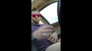 Big-Cock Hunks Play in the Car