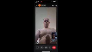 Michel dube playing with his cock while on video chat with a dom