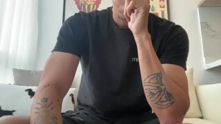 Latino Guy With Big Uncut Veiny Dick Edging Until He Cums