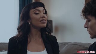 She is making her stepson cum inside her